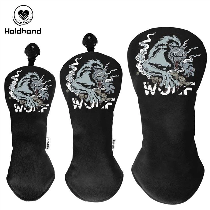 Black Color Wholesale PU Leather Golf Club Wood/fairway Headcovers Custom Logo Design 1 3 5 Set
