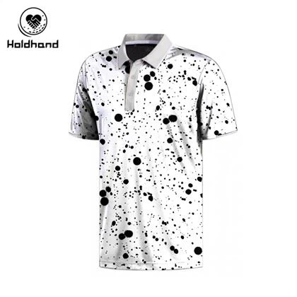 Qoton Golf Polo Shirt Spotted Stampa Polo Custom Logo