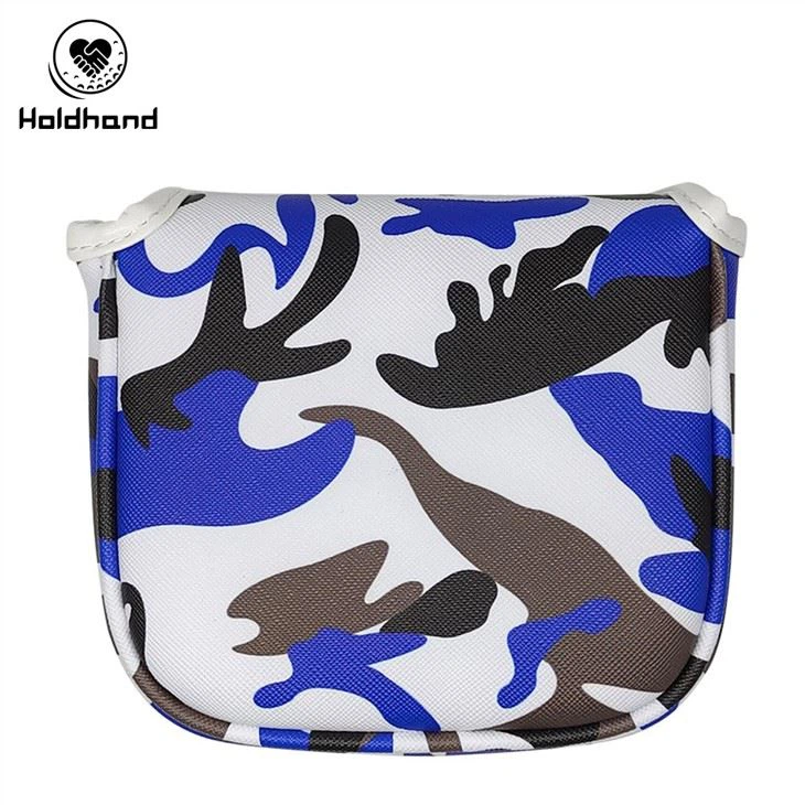 Special Designs High Quality Golf Putter Cover Blue Camouflage Mallet Golf Head Cover With Custom Logo