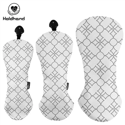 Blake White Color Head Covers - 3 Sett ta' Pakketti - Qoxra ta' Kap tal-Golf tal-Ġilda Klassika Premium - Għas-Sewwieqa, Boskijiet tal-Kanali, U Ibridi